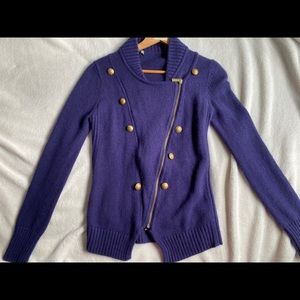 Royal Purple Armani Zip with Gold Accents